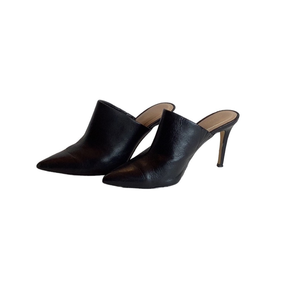 Aldo Pointed Toe Stiletto heel Black Leather Mirudien 7M Mule Shoe Slightly used